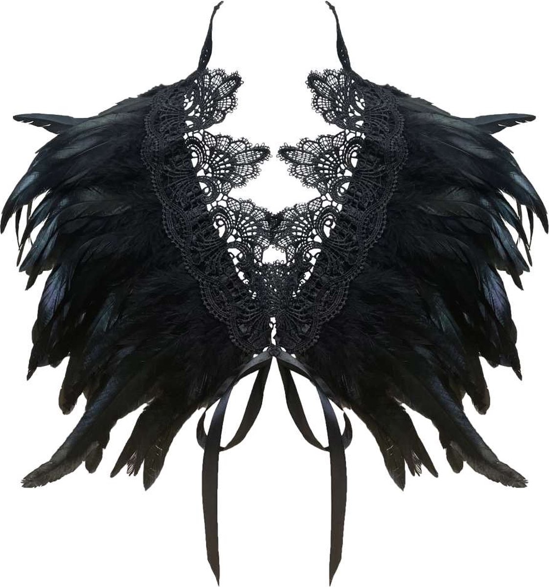 Zacs Alter Ego - Feather Kostuum Bolero - Zwart